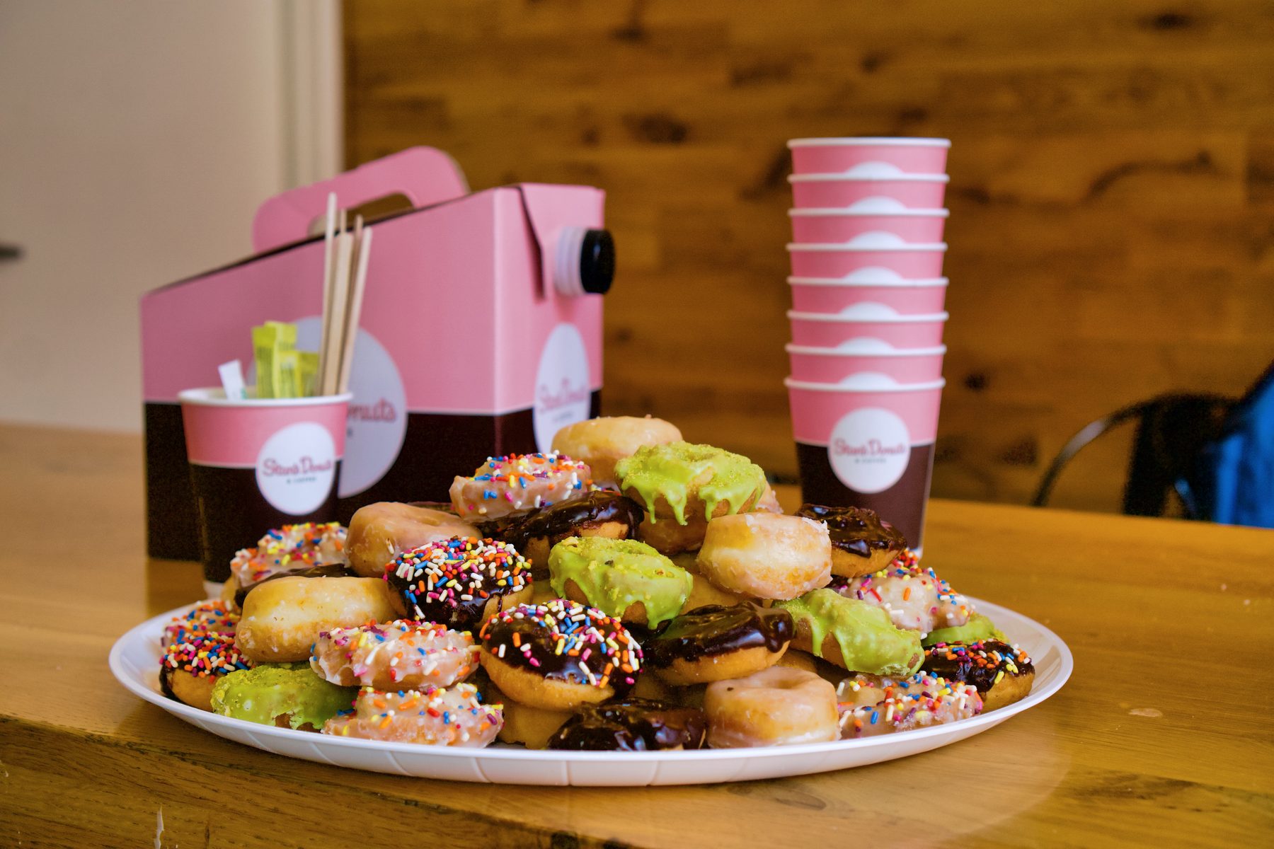Stan's Donuts — Mini donut tray with branded boxes